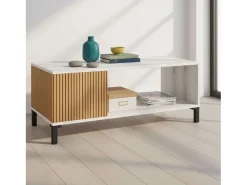 Mesa De Centro* Mesa de centro estilo nórdico Tóquio Ryado carvalho Albo 100x41 cm Branco