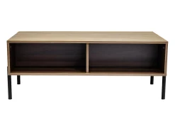 Mesa De Centro|Hauss Spole Mesa de centro estilo retro com 2 gavetas, 105x55x41cm - Cor madeira Natural escuro