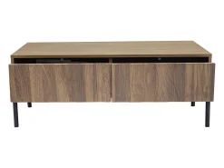 Mesa De Centro|Hauss Spole Mesa de centro estilo retro com 2 gavetas, 105x55x41cm - Cor madeira Natural escuro