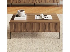Mesa De Centro*ModernLuxe Mesa de centro estilo vintage 105x55x41 cm - com 2 gavetas - Estrutura de madeira - MDF - Natural Natural claro