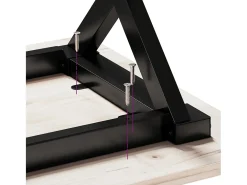 Clearance vidaxl Mesa de centro estrutura em X 160x40x45cm pinho e aço Natural claro