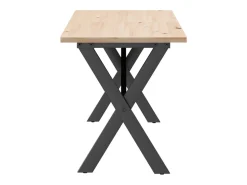 Clearance vidaxl Mesa de centro estrutura em X 160x40x45cm pinho e aço Natural claro