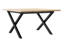 Mesa De Centro| Mesa de centro estrutura em X 60x60x40 cm pinho e ferro fundido PT544764 Castanho