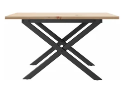 Mesa De Centro| Mesa de centro estrutura em X 60x60x40 cm pinho e ferro fundido PT544764 Castanho