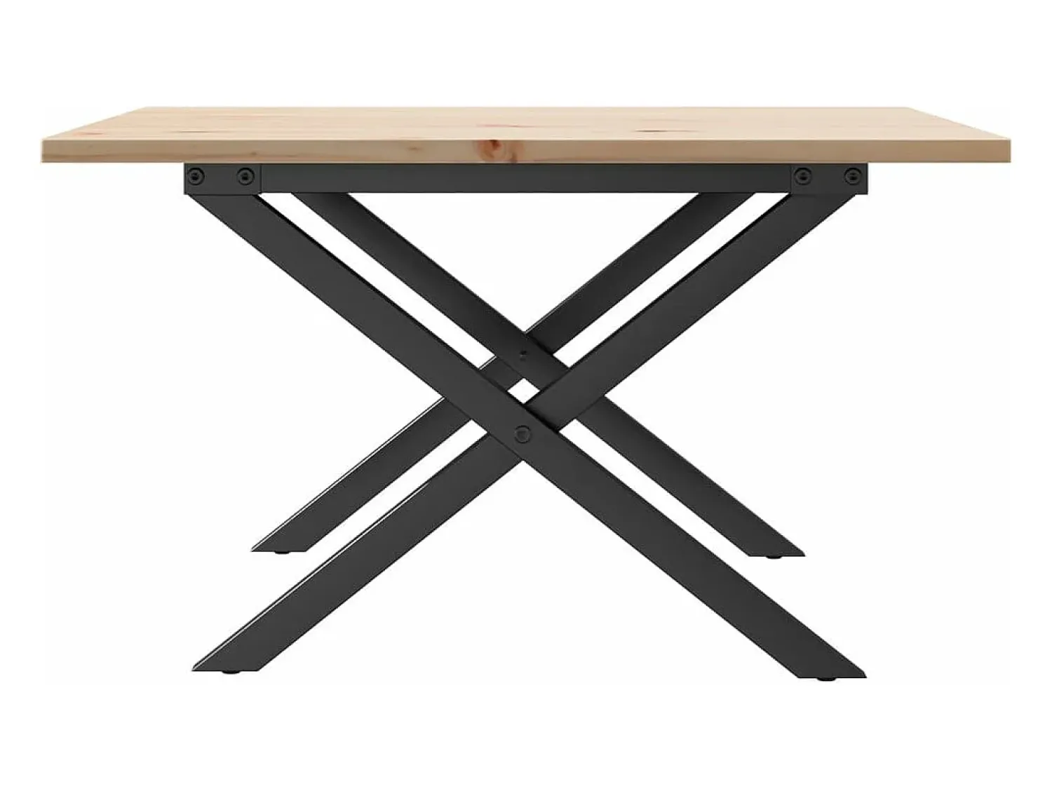 Mesa De Centro| Mesa de centro estrutura em X 60x60x40 cm pinho e ferro fundido PT544764 Castanho