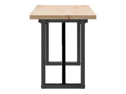 Mesa de centro estrutura em O 160x40x45,5cm pinho/ferro fundido PT140778^ Mesa De Centro