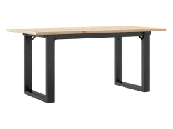 vidaxl Mesa de centro estrutura em O 100x50x45cm pinho e aço^ Mesa De Centro