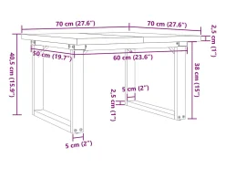 Mesa De Centro|vidaxl Mesa de centro estrutura em O 70x70x40,5 cm pinho/aço Castanho