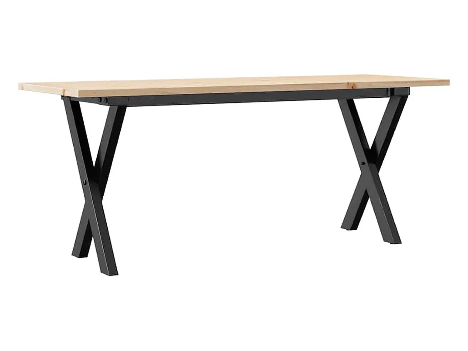 Mesa De Centro*vidaxl Mesa de centro estrutura em X 110x40x45cm pinho e aço Natural claro