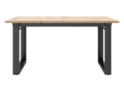 Mesa De Centro* Mesa de centro estrutura em O 80x80x45 cm pinho e ferro fundido PT720291 Castanho