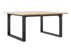 Mesa De Centro* Mesa de centro estrutura em O 80x80x45 cm pinho e ferro fundido PT720291 Castanho