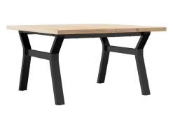 Mesa De Centro* Mesa de centro estrutura em Y 80x80x45,5 cm pinho/ferro fundido PT124264 Castanho