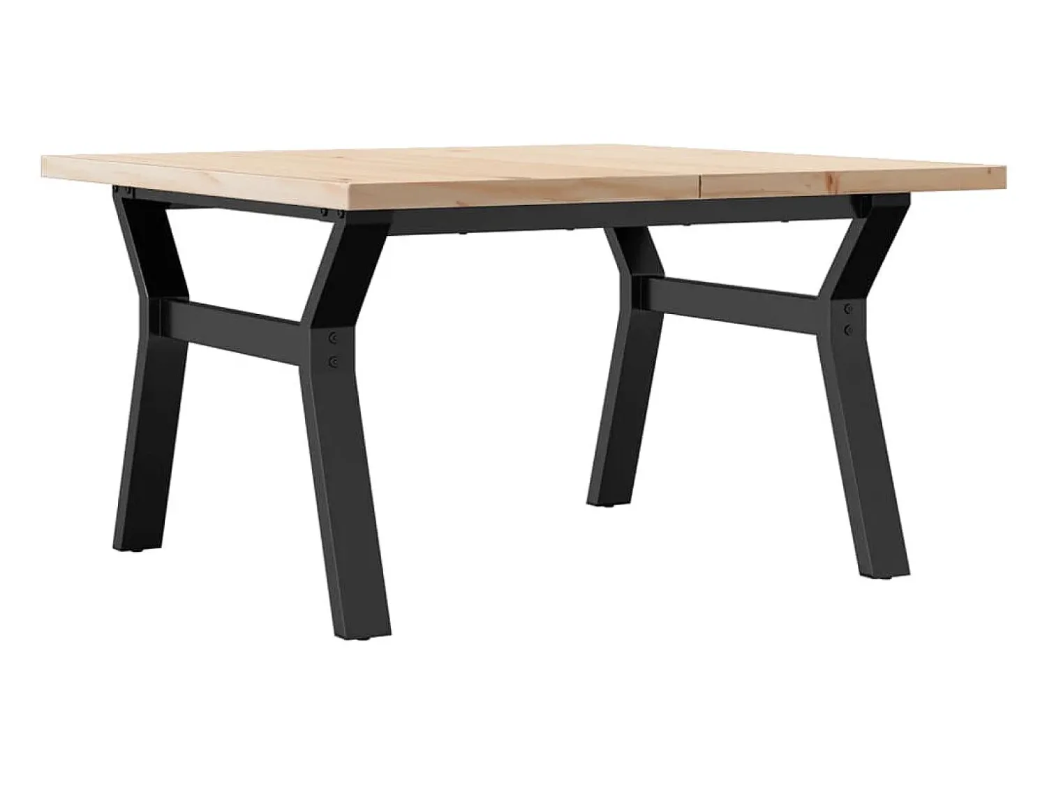 Mesa De Centro* Mesa de centro estrutura em Y 80x80x45,5 cm pinho/ferro fundido PT124264 Castanho