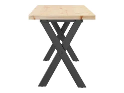 Mesa De Centro|vidaxl Mesa de centro estrutura em X 110x40x45,5cm pinho/aço Natural claro
