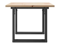 Mesa De Centro* Mesa de centro estrutura em O 80x50x40 cm pinho e ferro fundido PT816545 Castanho