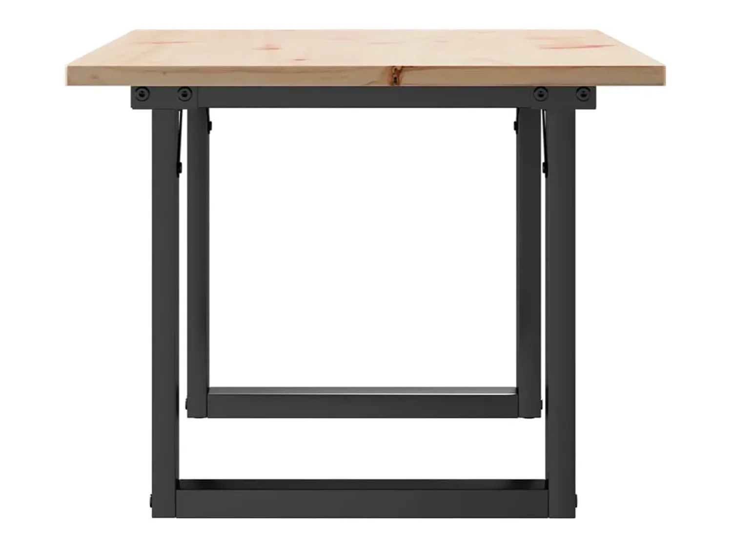 Mesa De Centro* Mesa de centro estrutura em O 80x50x40 cm pinho e ferro fundido PT816545 Castanho