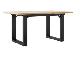 Mesa De Centro* Mesa de centro estrutura em O 80x50x40 cm pinho e ferro fundido PT816545 Castanho
