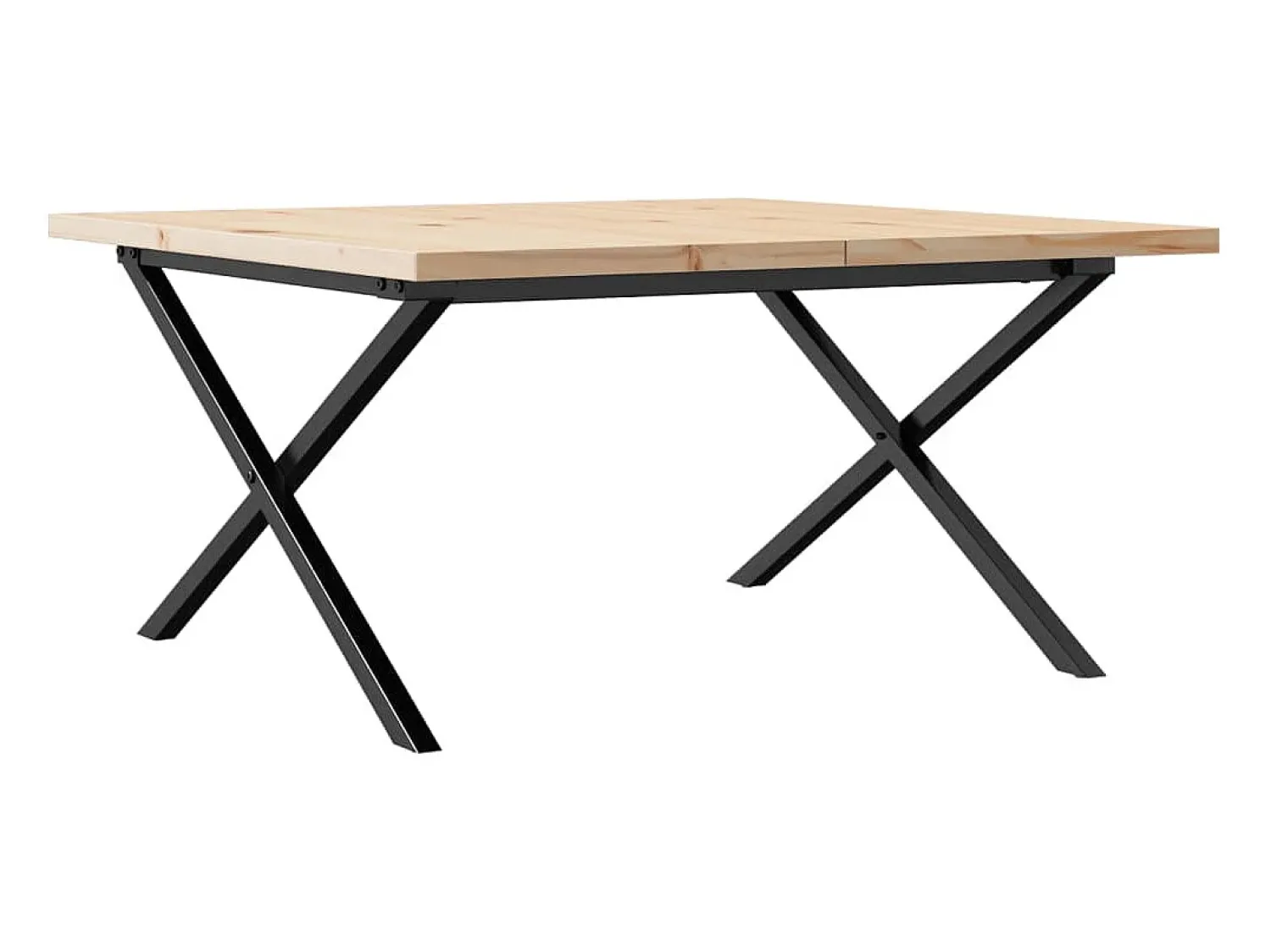 Best Mesa de centro estrutura em X 90x90x45,5 cm pinho/ferro fundido PT727919 Castanho