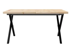 Best Mesa de centro estrutura em X 90x90x45,5 cm pinho/ferro fundido PT727919 Castanho