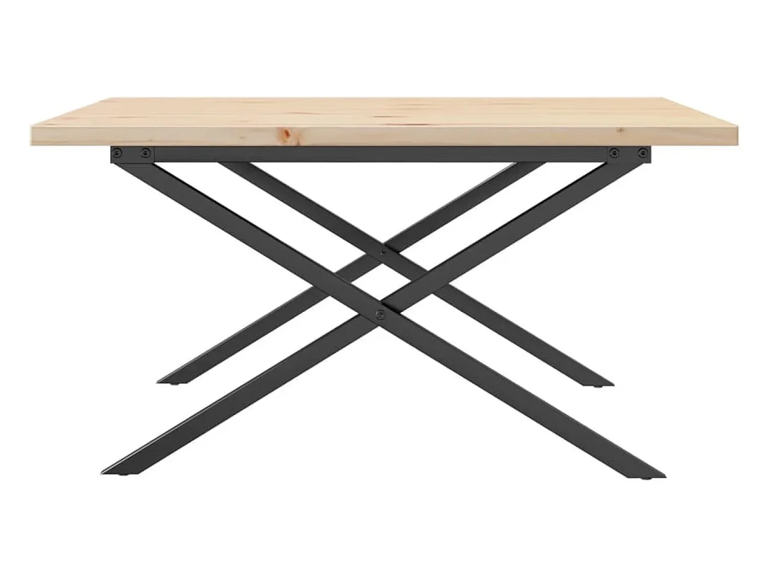 Best Mesa de centro estrutura em X 90x90x45,5 cm pinho/ferro fundido PT727919 Castanho