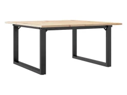 Mesa De Centro| Mesa de centro estrutura em O 90x90x45 cm pinho e ferro fundido PT602538 Castanho