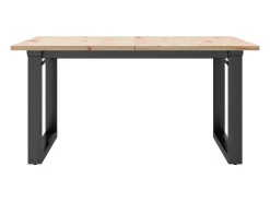 Mesa De Centro| Mesa de centro estrutura em O 90x90x45 cm pinho e ferro fundido PT602538 Castanho