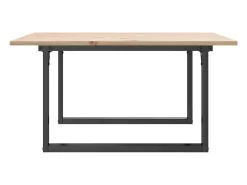 Mesa De Centro| Mesa de centro estrutura em O 90x90x45 cm pinho e ferro fundido PT602538 Castanho