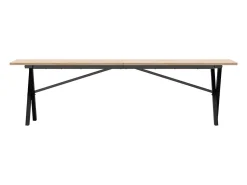 Mesa De Centro| Mesa de centro estrutura em X 160x40x45cm pinho e ferro fundido PT845171 Castanho