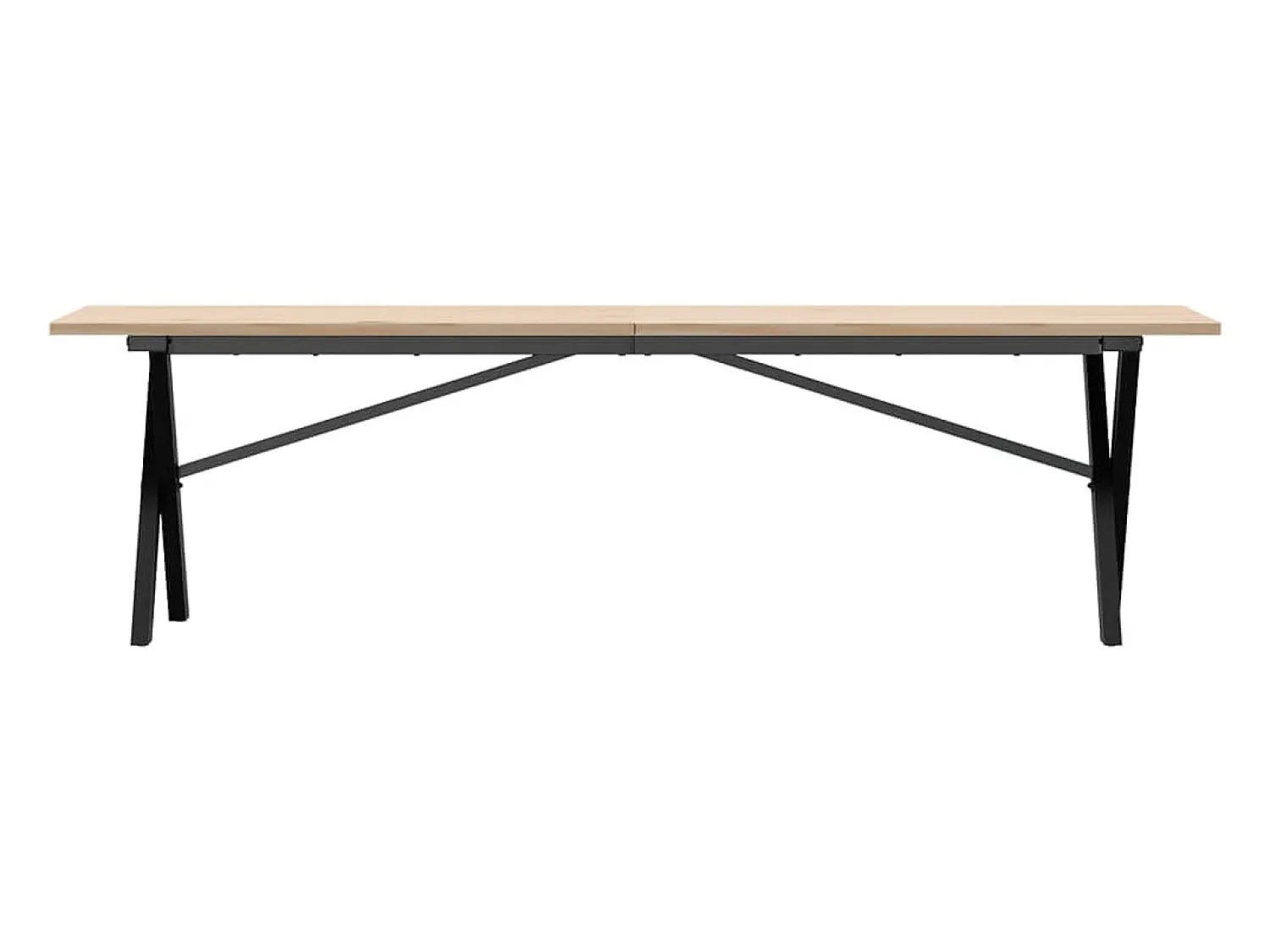 Mesa De Centro| Mesa de centro estrutura em X 160x40x45cm pinho e ferro fundido PT845171 Castanho