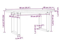 Mesa De Centro*vidaxl Mesa de centro estrutura em O 90x40x45,5 cm pinho/aço Castanho
