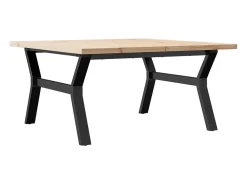 Mesa de centro estrutura em Y 90x90x45,5 cm pinho/ferro fundido PT941336^ Mesa De Centro