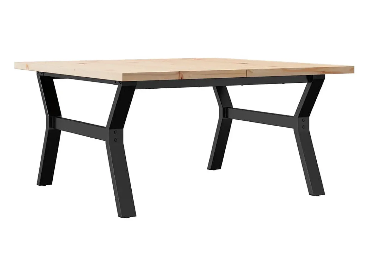 Mesa de centro estrutura em Y 90x90x45,5 cm pinho/ferro fundido PT941336^ Mesa De Centro