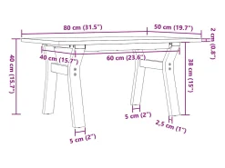 Online vidaxl Mesa de centro estrutura em Y 80x50x40 cm pinho e aço Castanho