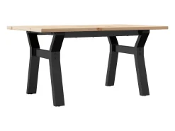 Online vidaxl Mesa de centro estrutura em Y 80x50x40 cm pinho e aço Castanho