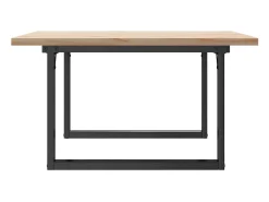 Outlet Mesa de centro estrutura em O 80x80x45,5 cm pinho/ferro fundido PT782308 Castanho