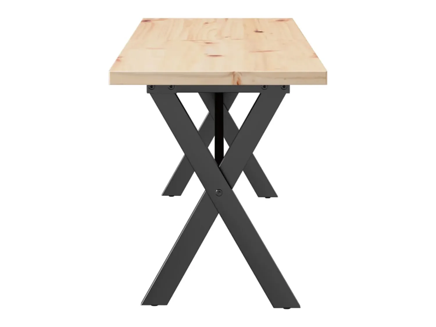 Mesa de centro estrutura em X 160x40x45,5cm pinho/ferro fundido PT483287^ Mesa De Centro
