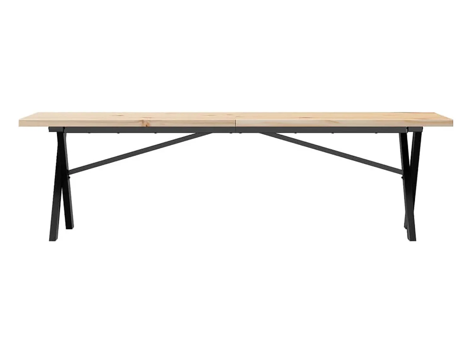 Mesa de centro estrutura em X 160x40x45,5cm pinho/ferro fundido PT483287^ Mesa De Centro