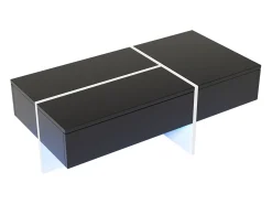 Mesa de centro, estrutura efeito mármore branco e mesa com LED,^ Mesa De Centro