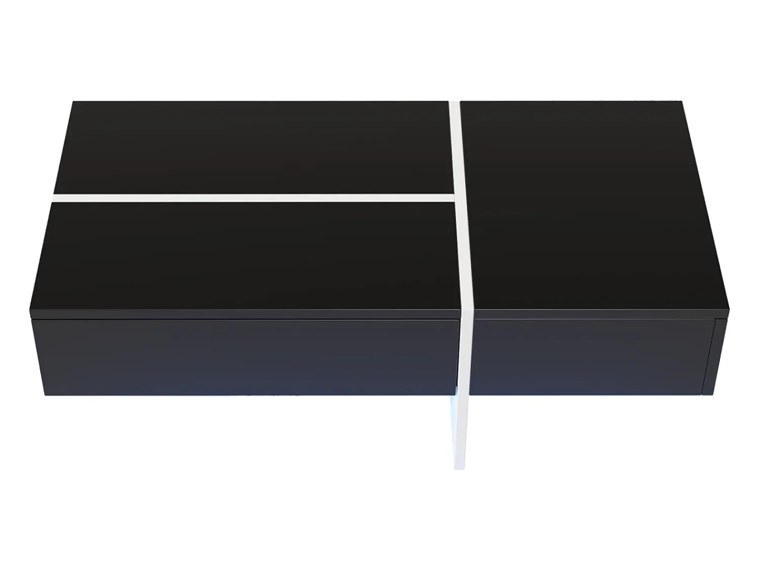 Mesa de centro, estrutura efeito mármore branco e mesa com LED,^ Mesa De Centro