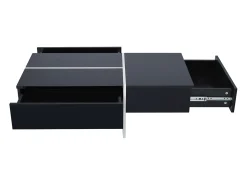 Mesa de centro, estrutura efeito mármore branco e mesa com LED,^ Mesa De Centro