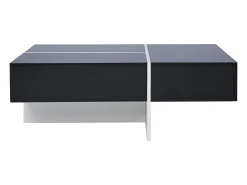 Mesa de centro, estrutura efeito mármore branco e mesa com LED,^ Mesa De Centro