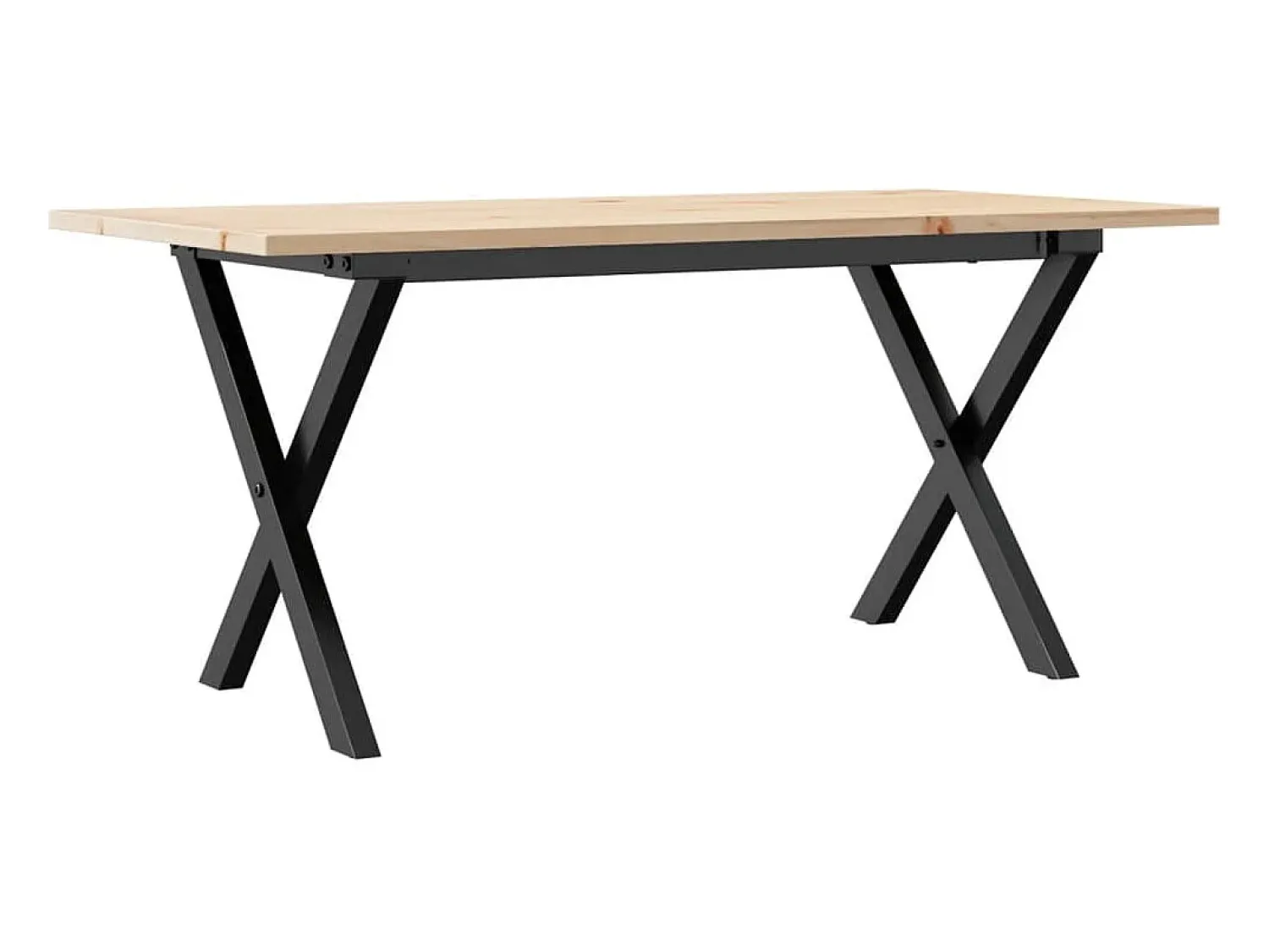 Mesa De Centro| Mesa de centro estrutura em X 100x50x45cm pinho e ferro fundido PT453117 Castanho