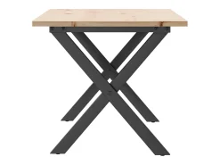 Mesa De Centro| Mesa de centro estrutura em X 100x50x45cm pinho e ferro fundido PT453117 Castanho