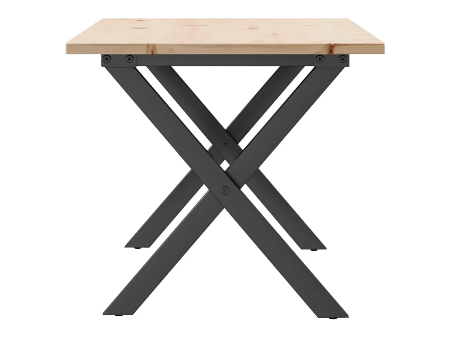 Mesa De Centro| Mesa de centro estrutura em X 100x50x45cm pinho e ferro fundido PT453117 Castanho
