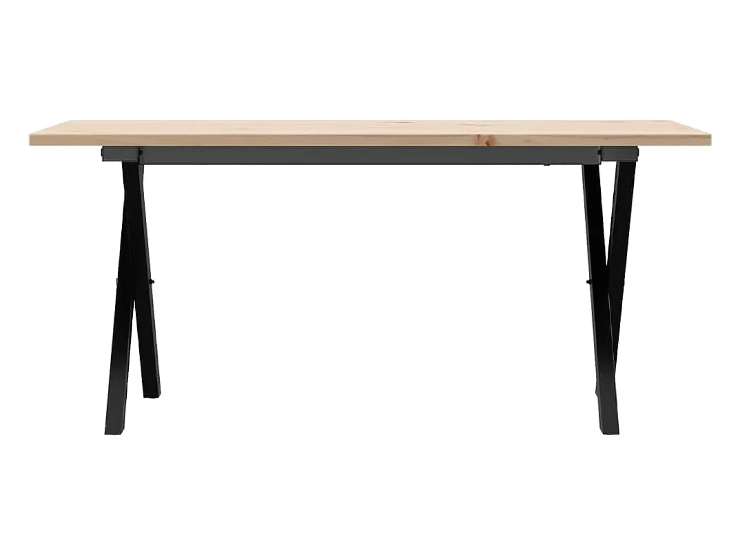 Mesa De Centro* Mesa de centro estrutura em X 90x40x45 cm pinho e ferro fundido PT579713 Castanho