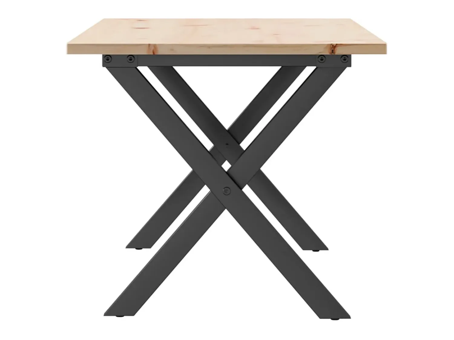 Mesa De Centro* Mesa de centro estrutura em X 90x40x45 cm pinho e ferro fundido PT579713 Castanho