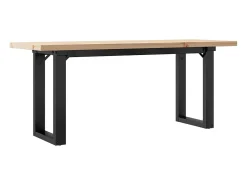 Mesa De Centro* Mesa de centro estrutura em O 110x40x45,5cm pinho/ferro fundido PT849066 Castanho