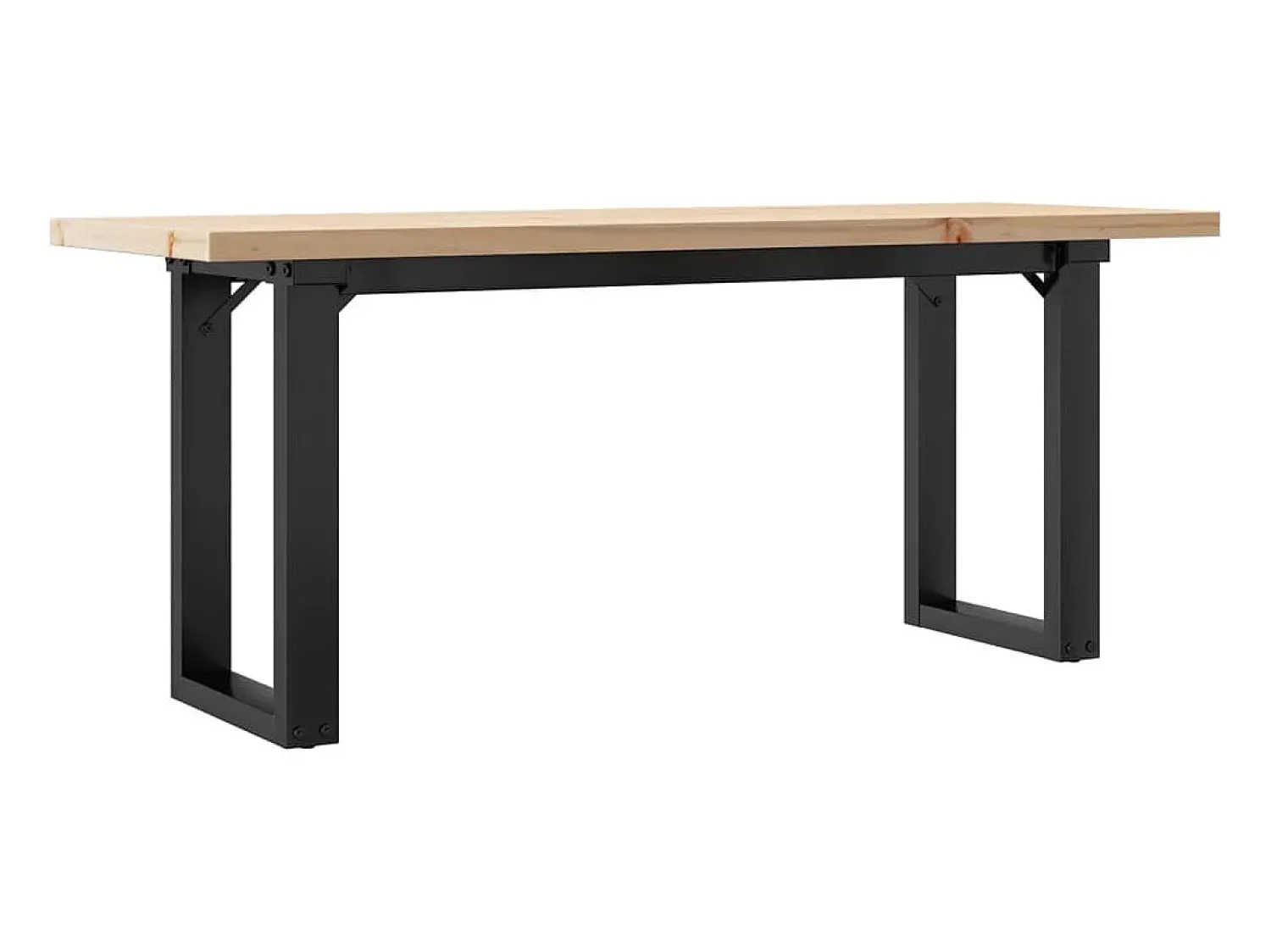 Mesa De Centro* Mesa de centro estrutura em O 110x40x45,5cm pinho/ferro fundido PT849066 Castanho