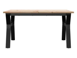Mesa De Centro* Mesa de centro estrutura em Y 90x90x45 cm pinho e ferro fundido PT319951 Castanho