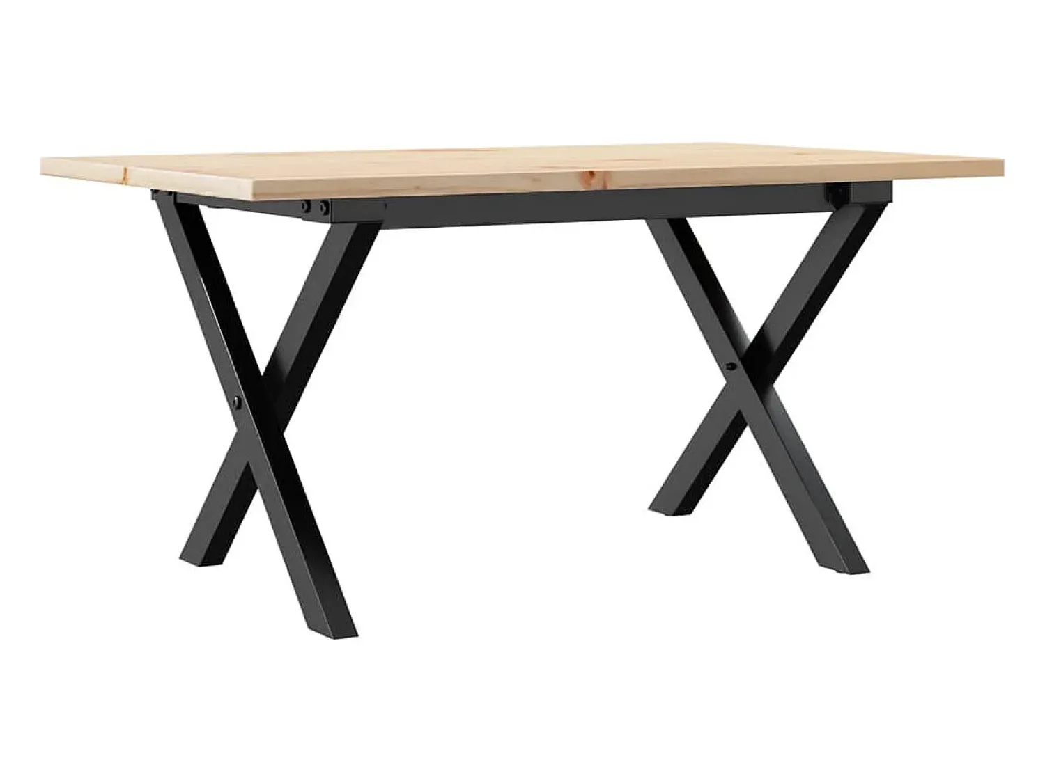 Mesa de centro estrutura em X 80x50x40 cm pinho e ferro fundido PT309908^ Mesa De Centro